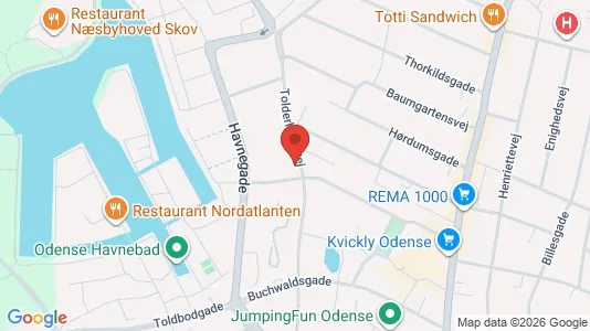 Lejligheder til leje i Odense C - kort over placeringen