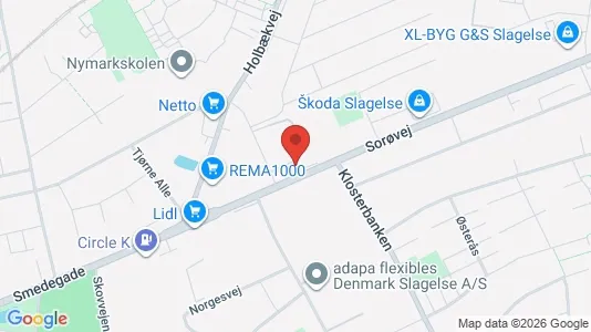 Lejligheder til leje i Slagelse - kort over placeringen