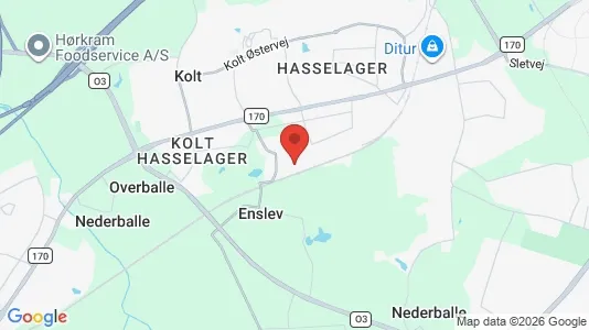 Huse til leje i Hasselager - kort over placeringen