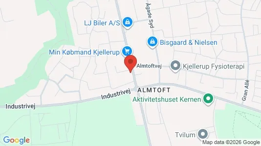 Lejligheder til leje i Kjellerup - kort over placeringen