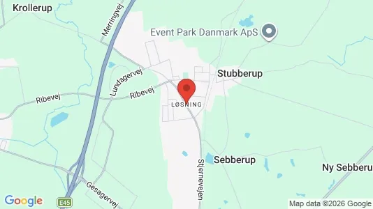 Huse til leje i Løsning - kort over placeringen