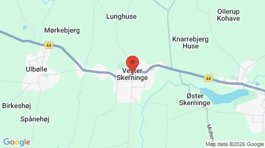 Huse til leje i Vester Skerninge - kort over placeringen
