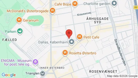 Lejligheder til leje i Østerbro - kort over placeringen