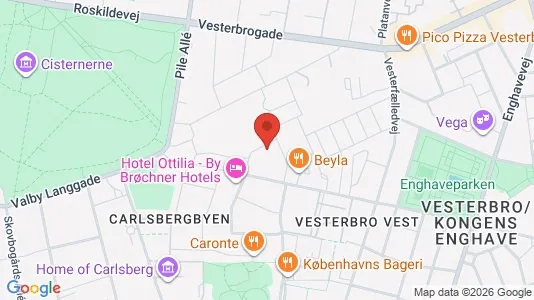Lejligheder til leje i Vesterbro - kort over placeringen