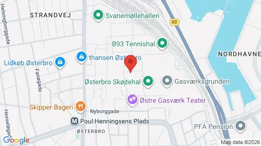 Lejligheder til leje i Østerbro - kort over placeringen