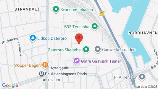 Lejligheder til leje i Østerbro - kort over placeringen