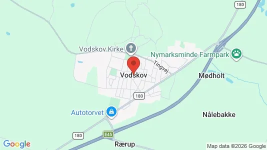 Huse til leje i Vodskov - kort over placeringen