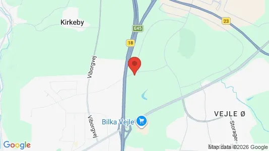 Huse til leje i Vejle Centrum - kort over placeringen