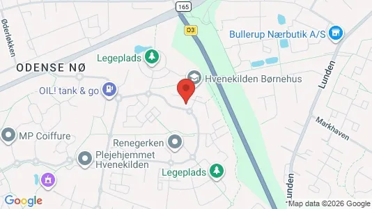 Lejligheder til leje i Odense NØ - kort over placeringen