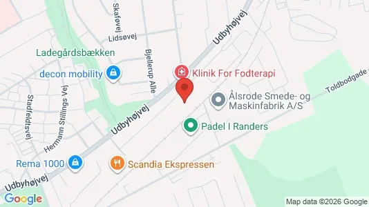 Lejligheder til leje i Randers NØ - kort over placeringen