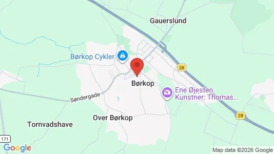 Huse til leje i Børkop - kort over placeringen