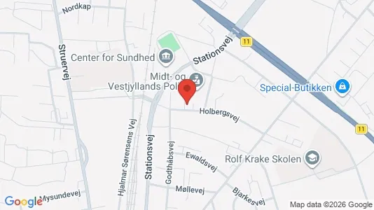 Lejligheder til leje i Holstebro - kort over placeringen