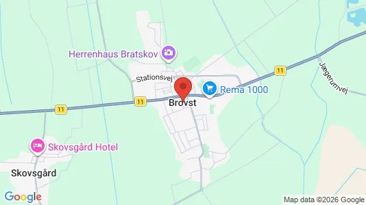 Huse til leje i Brovst - kort over placeringen