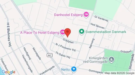 Lejligheder til leje i Esbjerg Centrum - kort over placeringen