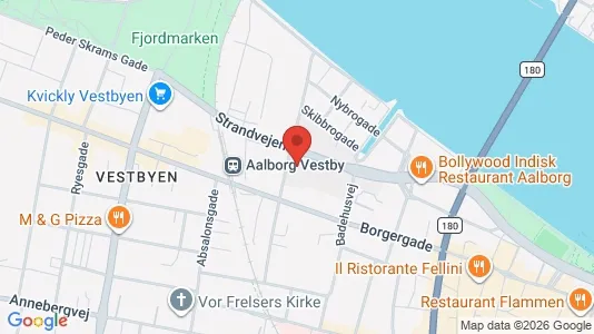Lejligheder til leje i Aalborg Centrum - kort over placeringen