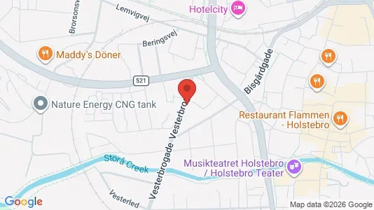 Lejligheder til leje i Holstebro - kort over placeringen