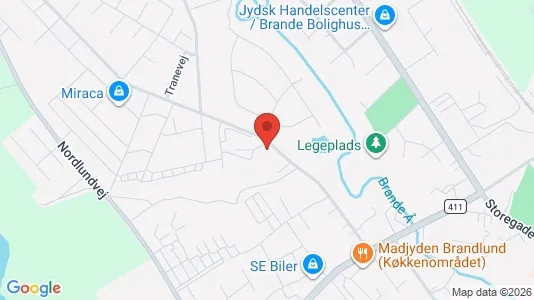 Lejligheder til leje i Brande - kort over placeringen
