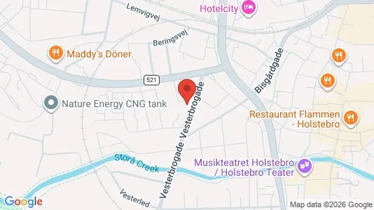 Lejligheder til leje i Holstebro - kort over placeringen
