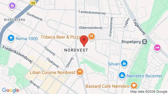 Lejligheder til leje i København NV - kort over placeringen