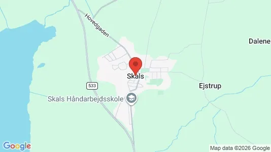 Huse til leje i Skals - kort over placeringen