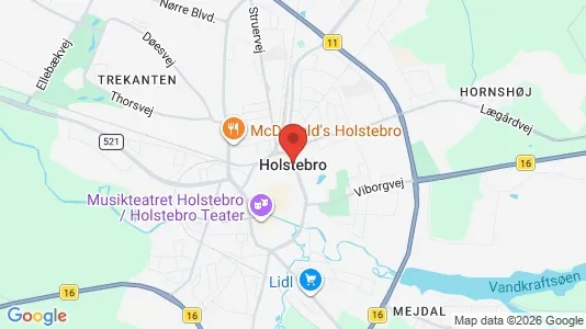 Huse til leje i Holstebro - kort over placeringen