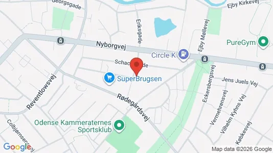 Lejligheder til leje i Odense C - kort over placeringen
