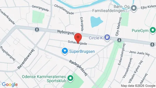 Lejligheder til leje i Odense C - kort over placeringen