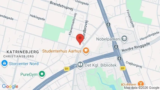Lejligheder til leje i Århus N - kort over placeringen