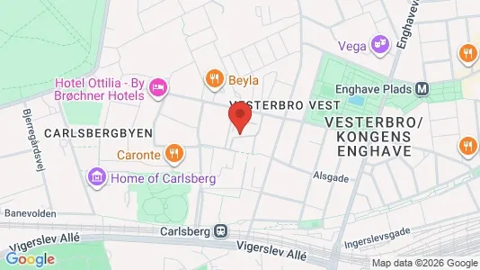 Lejligheder til leje i Vesterbro - kort over placeringen