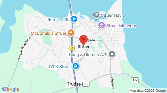 Huse til leje i Struer - kort over placeringen