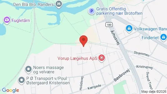 Lejligheder til leje i Randers SV - kort over placeringen