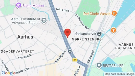 Lejligheder til leje i Århus C - kort over placeringen