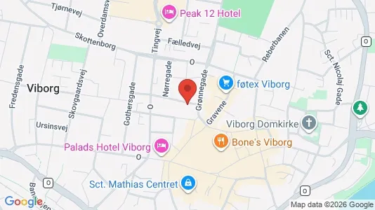 Lejligheder til leje i Viborg - kort over placeringen