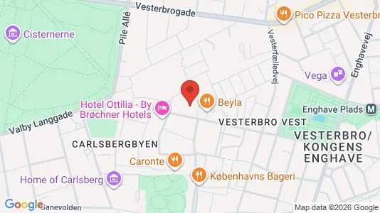 Lejligheder til leje i Vesterbro - kort over placeringen