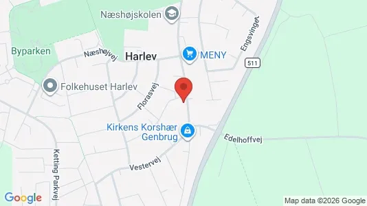 Lejligheder til leje i Harlev J - kort over placeringen