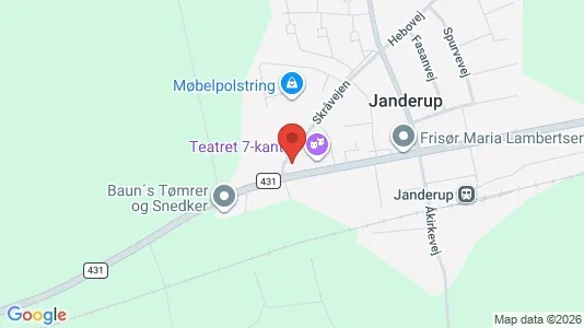 Lejligheder til leje i Janderup Vestj - kort over placeringen