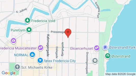 Lejligheder til leje i Fredericia - kort over placeringen