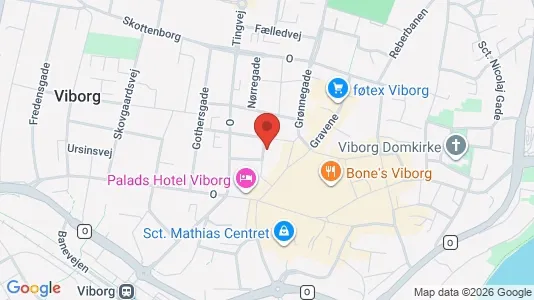 Lejligheder til leje i Viborg - kort over placeringen
