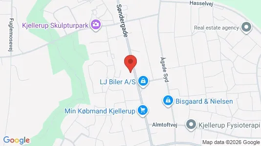 Lejligheder til leje i Kjellerup - kort over placeringen