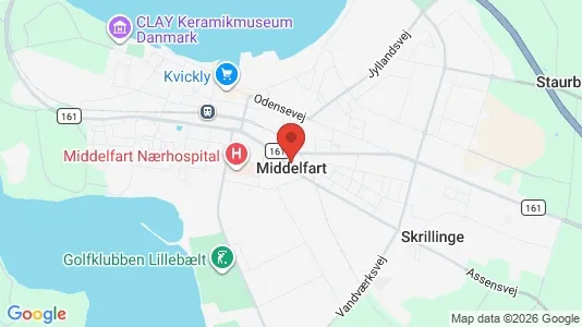 Huse til leje i Middelfart - kort over placeringen