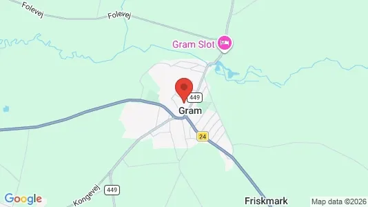 Huse til leje i Gram - kort over placeringen