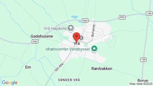 Huse til leje i Vrå - kort over placeringen