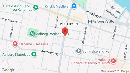 Lejligheder til leje i Aalborg Centrum - kort over placeringen