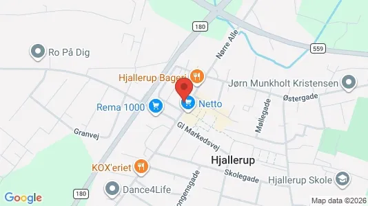 Lejligheder til leje i Hjallerup - kort over placeringen