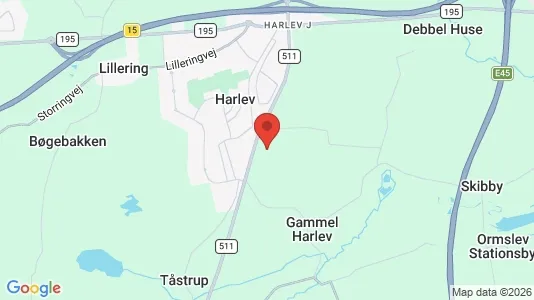 Huse til leje i Harlev J - kort over placeringen
