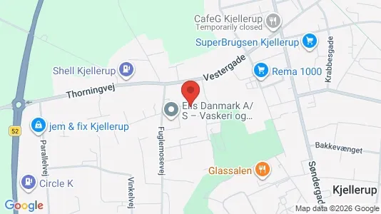 Lejligheder til leje i Kjellerup - kort over placeringen
