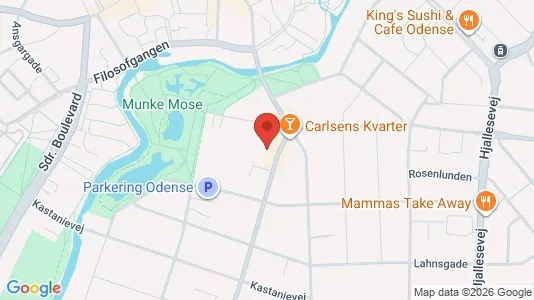 Lejligheder til leje i Odense C - kort over placeringen