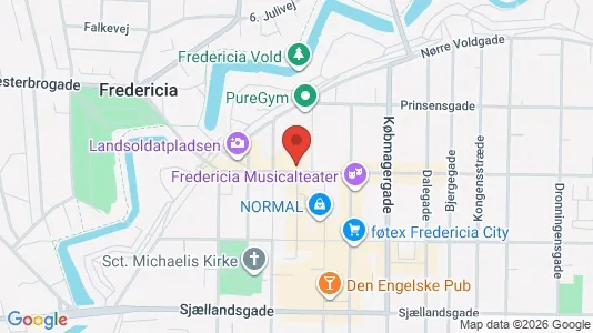 Lejligheder til leje i Fredericia - kort over placeringen
