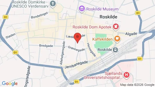 Lejligheder til leje i Roskilde - kort over placeringen