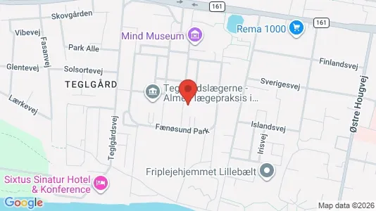 Lejligheder til leje i Middelfart - kort over placeringen